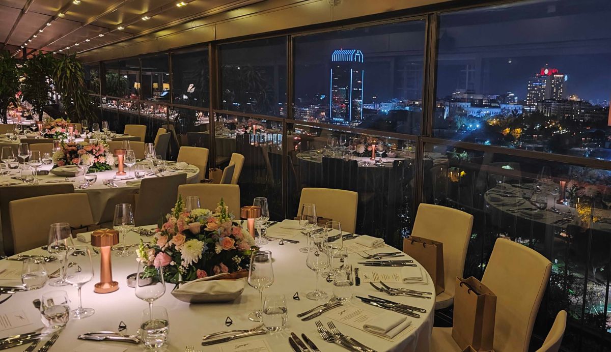 AdEx’s tables with spectacular views awaiting their dinner guests