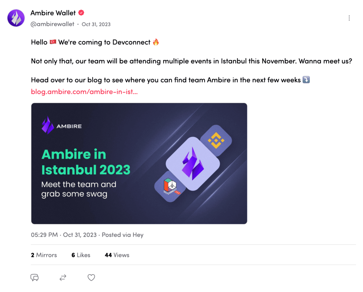 A post by Ambite Wallet on Lens