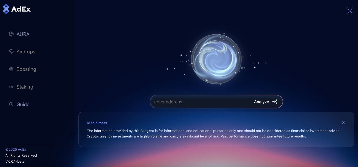 The new look of the AdEx AURA app