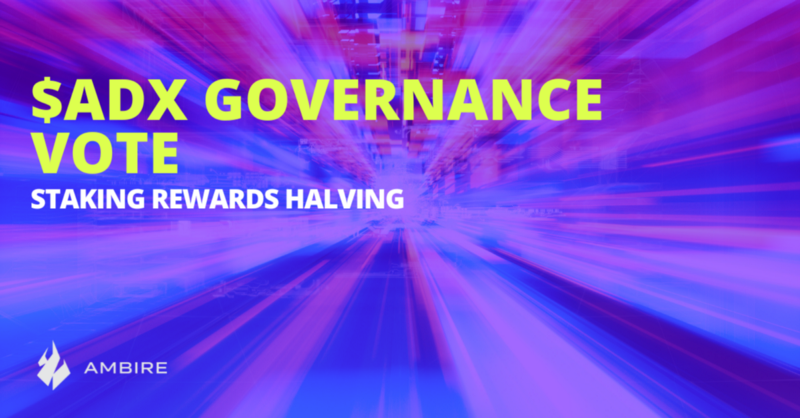 AdEx Governance Vote: Halving Staking Rewards